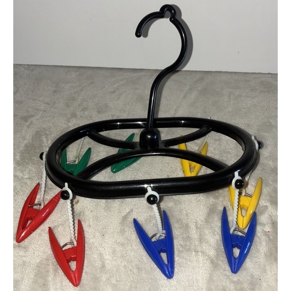 Hanger Drying Rack 8‎ Clips Small Rotating Stocking Lingerie Vintage
